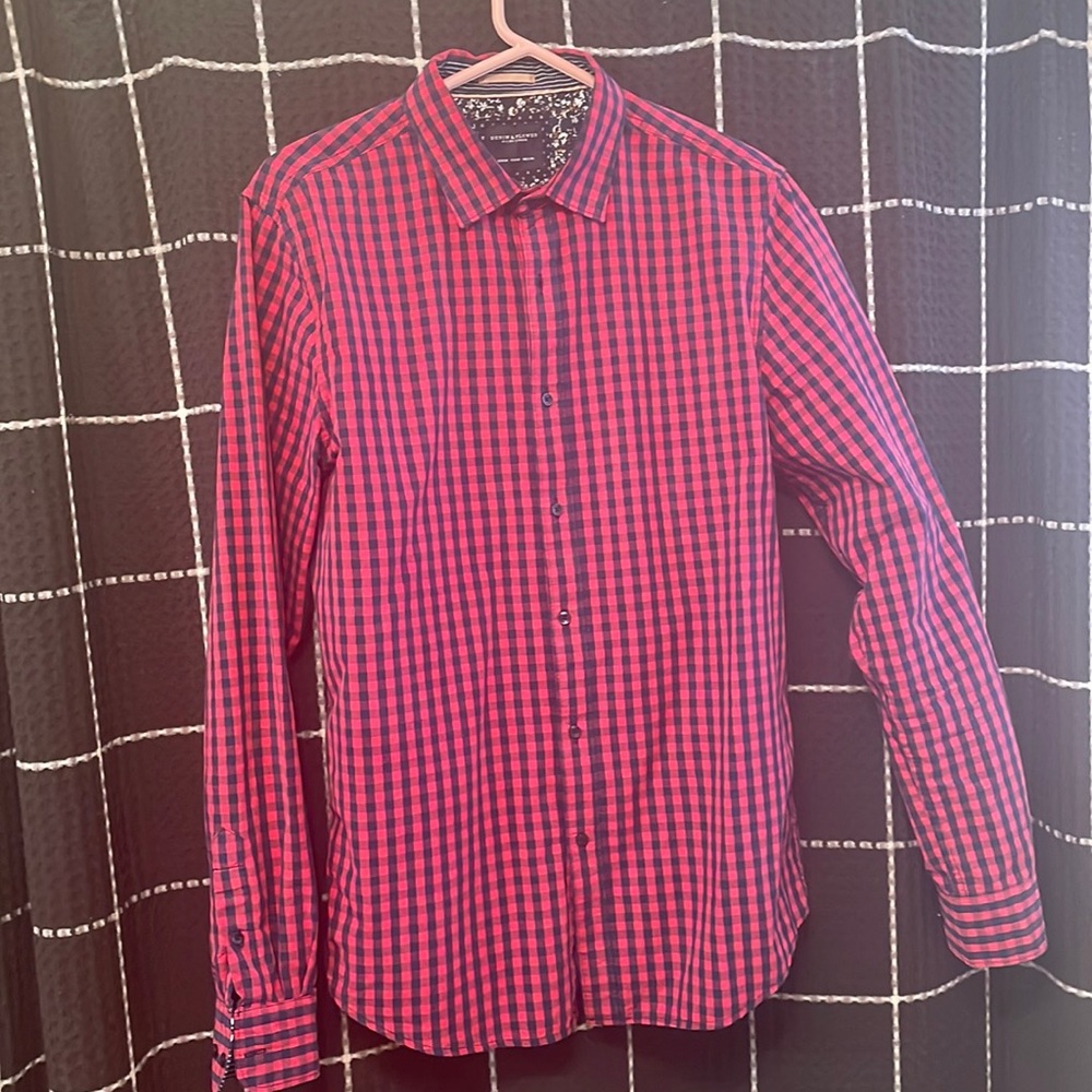 Red and Blue Button down dress shirt